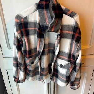 SHEIN Soft Fleece Button Flannel